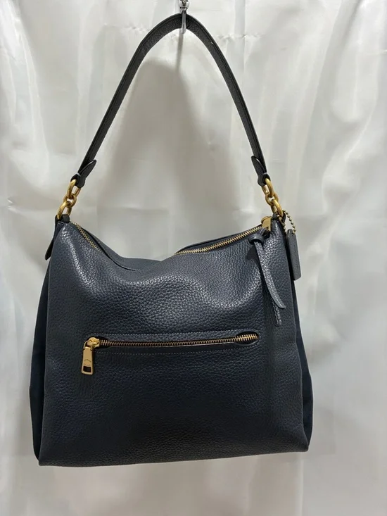 Dark navy blue Pebbled Leather Shoulder Bag EUC no callouts on this bag, - Picture 1 of 13